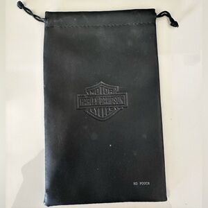 Harley-Davidson Black Drawstring Pouch. HD embossed on both sides faux leather